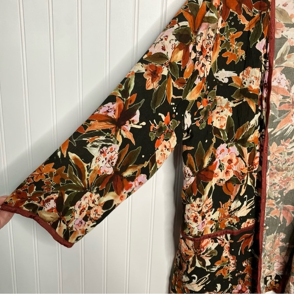 Soft Surroundings Bernadette Floral Open Front Cardigan XS - Picture 2 of 5